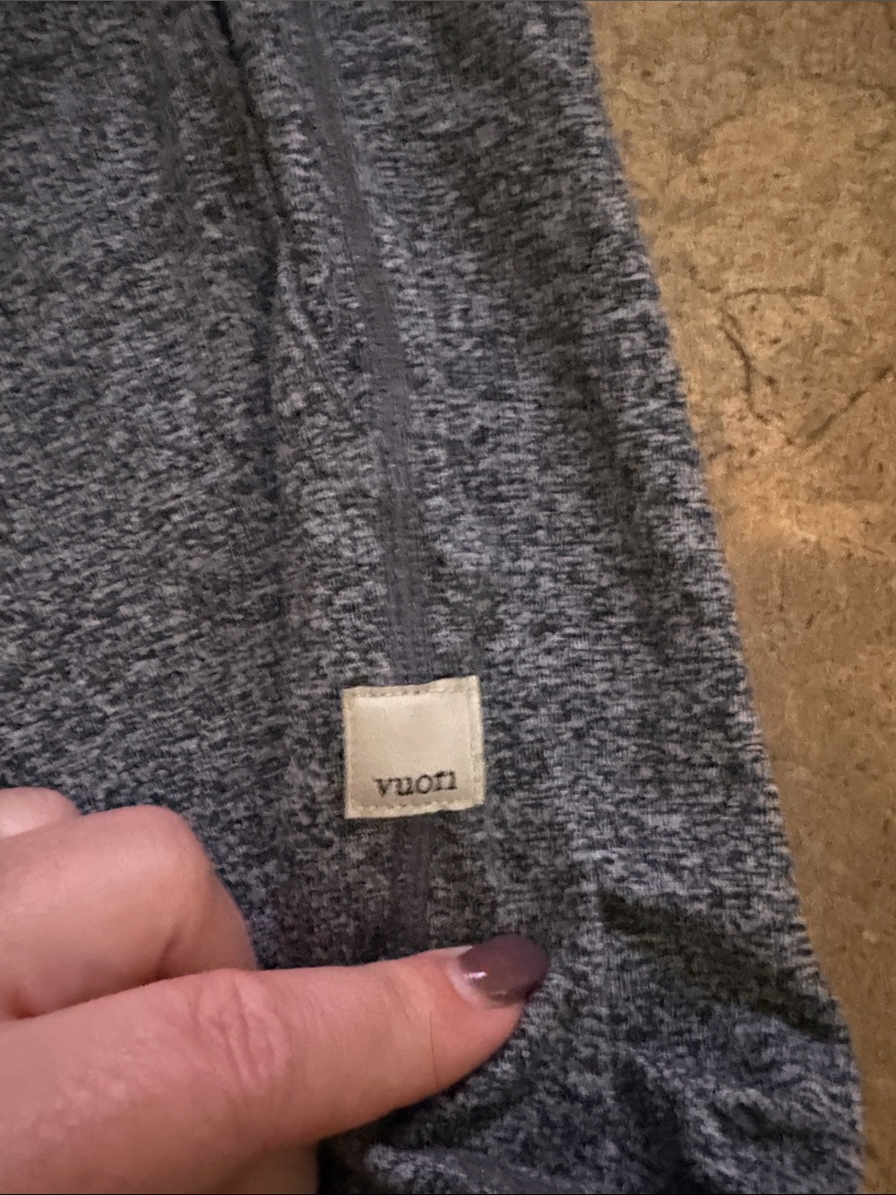 Vuori women’s Gray Heather Full-Zip Sweater